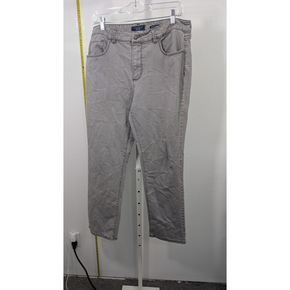 Charter Club Lexington‎ Straight Leg Jeans Womens 16S Gray Stretch Denim Pants
